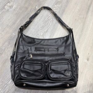 Lug Zipliner Vegan Leather Convertible Hobo Bag Cameo Strap